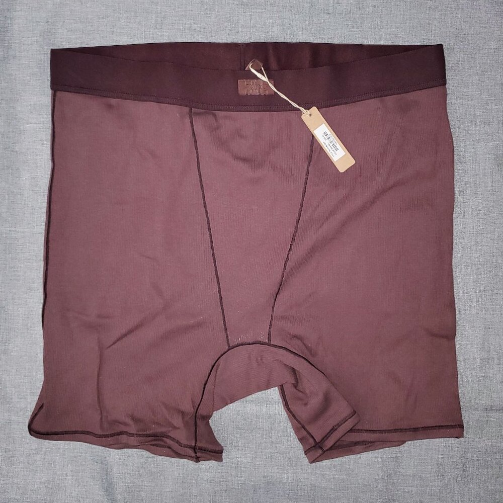 NWT SKIMS 2X Cotton Rib Boxer GARNET